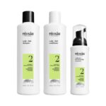 Set impotriva caderii si a ruperii parului, Nioxin System 2, Sampon 300ml + Balsam 300ml + Tratament 100ml