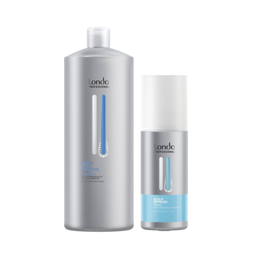 Pachet pentru stimularea cresterii parului, Londa Professional, Sampon Scalp Vital Booster 1000ml + Lotiune tonica 150ml