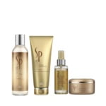 Set pentru reconstructie, SP Luxeoil Keratin Protect, Shampoo 200ml+Conditioner 200ml+Mask 150ml+Elixir 100ml