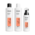 Set impotriva caderii si a ruperii parului vopsit, Nioxin System 4 Sampon 300ml + Balsam 300ml + Tratament 100ml