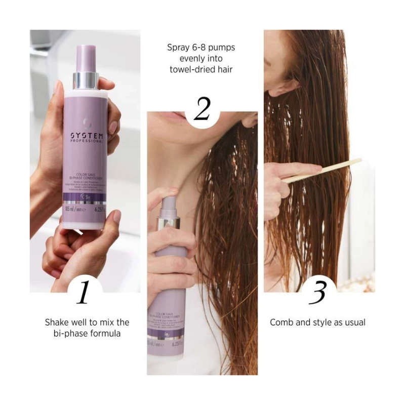 Tratament pentru protecția culorii, System Professional, Color Save Bi-Phase Conditioner, 185ml - imagine 2