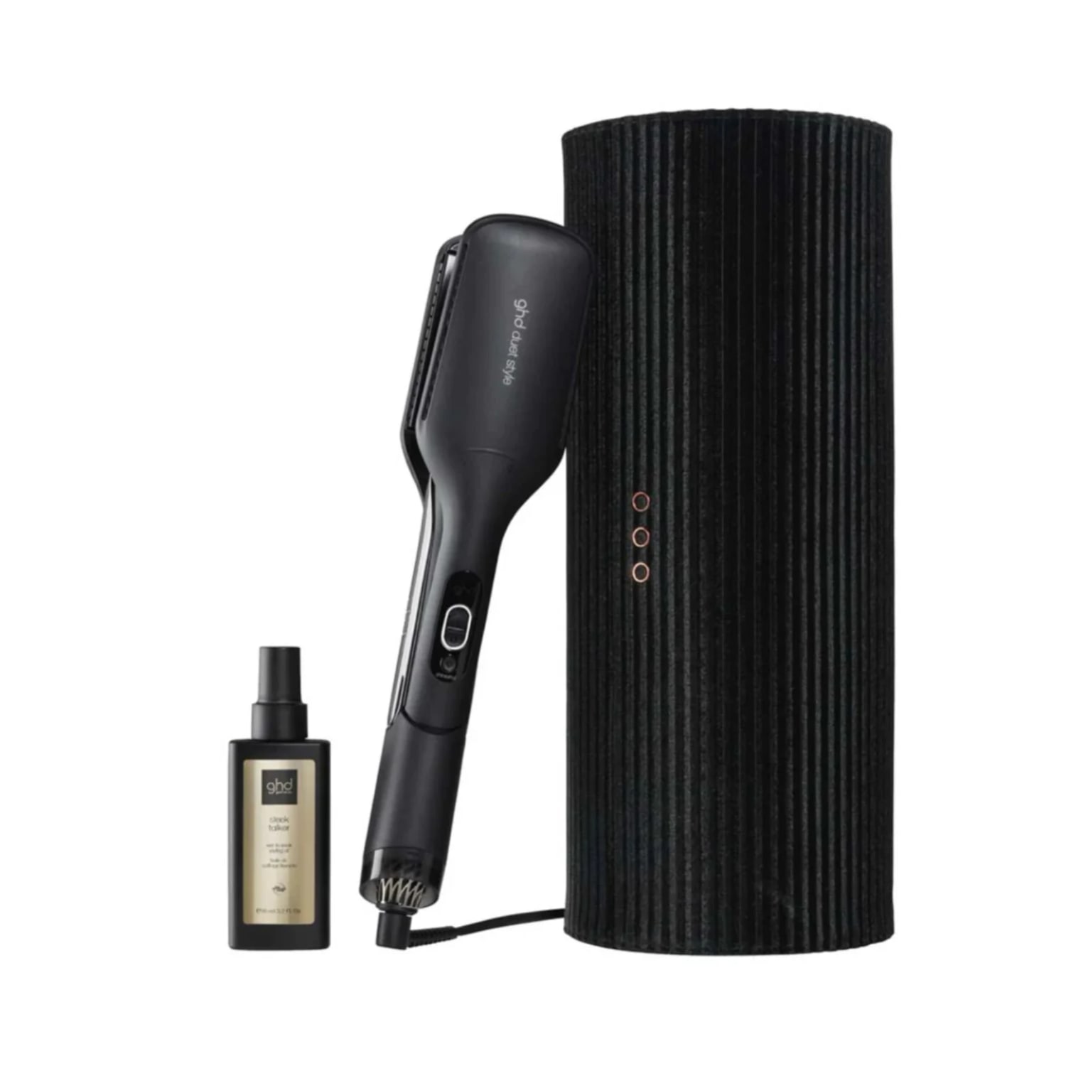 Set-cadou-ghd-Duet-Style-Wet-to-Dry-2-in-1-Black-Sleek-Talker-95-ml-si-cutie-din-marketplace-091ab327a5c39ccb.jpg Set cadou ghd Duet Style Wet to Dry 2-în-1 Black, Sleek Talker 95 ml și cutie din catifea - imagine 1